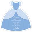Invitación con forma de vestido Cenicienta. Pers
